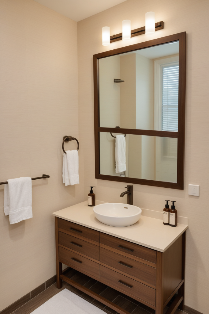 Bathroom Ideas — Warm Amber Wood Cozy Home — interior inspiration