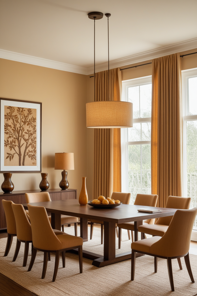 Dining Room Ideas — Warm Amber Wood Mood — interior inspiration