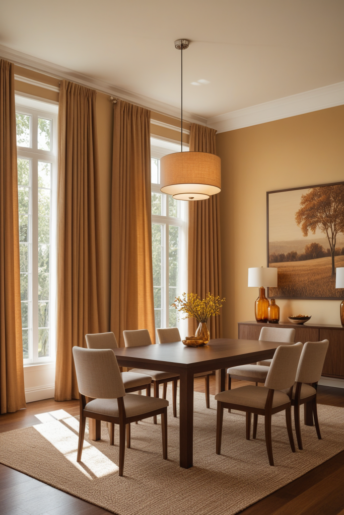 Dining Room Ideas - Warm Amber Wood, Plum & Blush Ambiance — interior inspiration