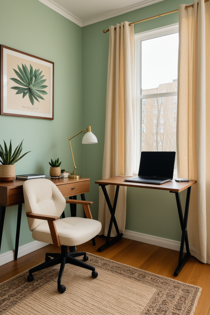 Cozy Jade Green Workspace: A Small Space Oasis — interior inspiration