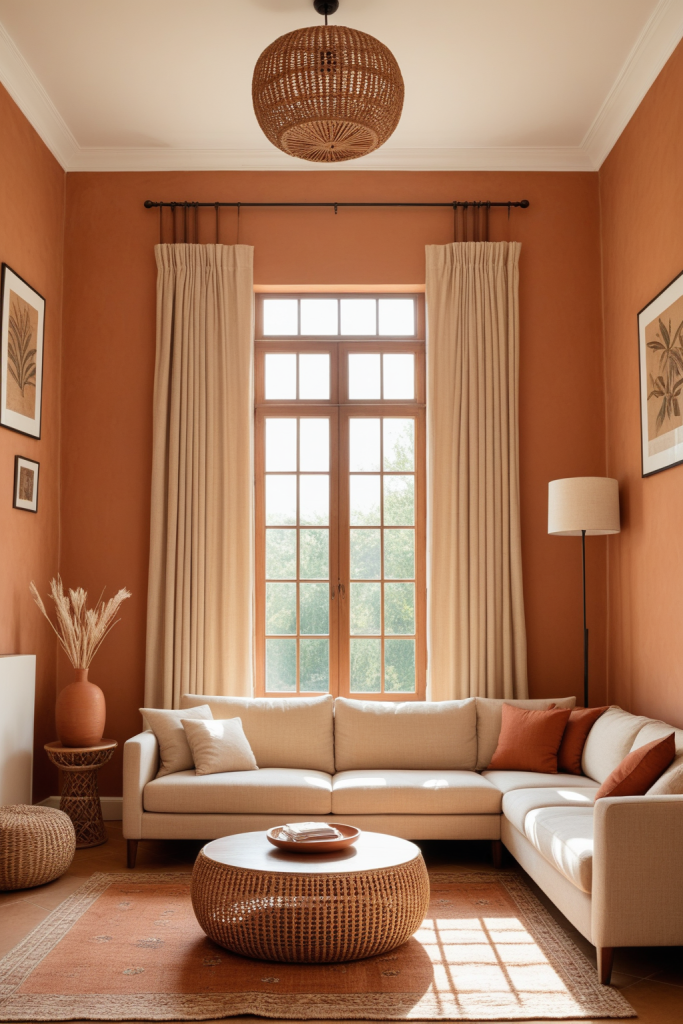 Cozy Terracotta Adobe Living Room: Warmth and Charm — interior inspiration