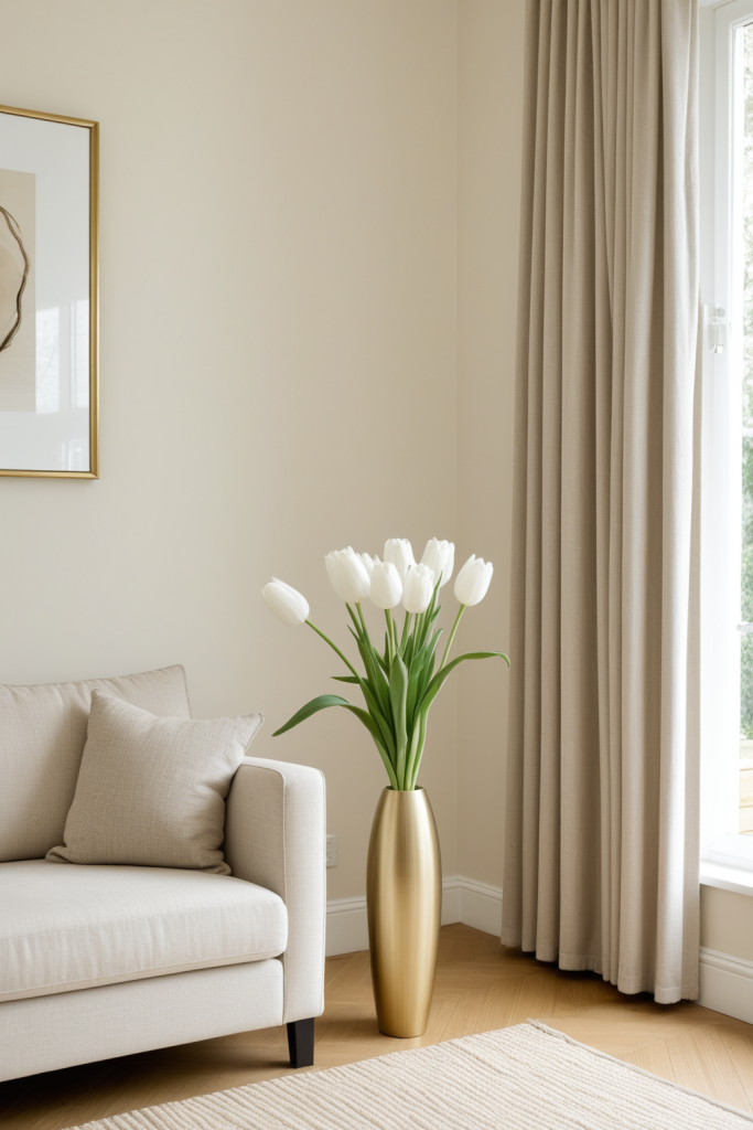 Faux Tulip Stems — Real Touch White Contemporary Vase Fillers