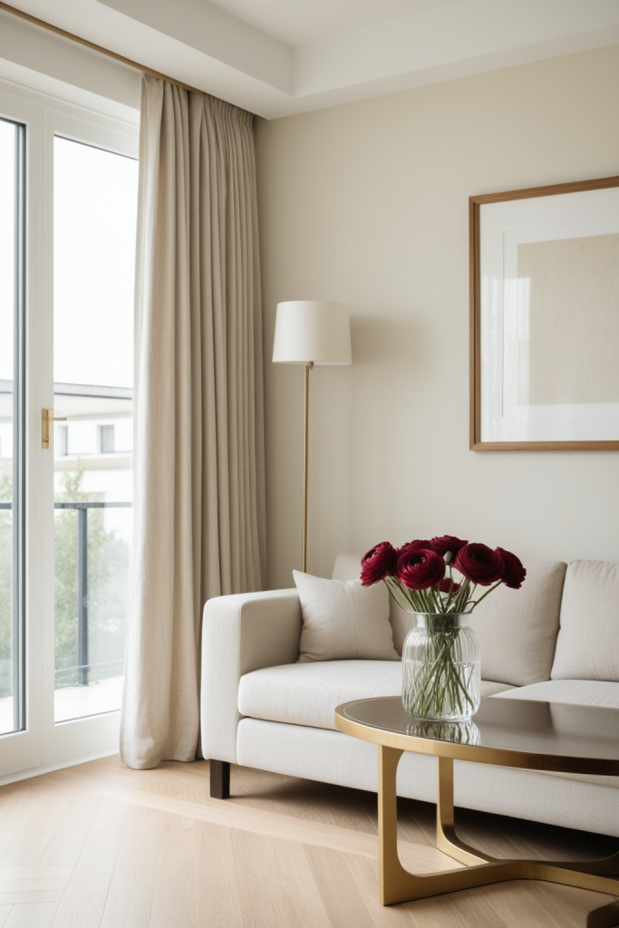 Faux Red Ranunculus — Faux Flowers — Warm Neutral, Contemporary