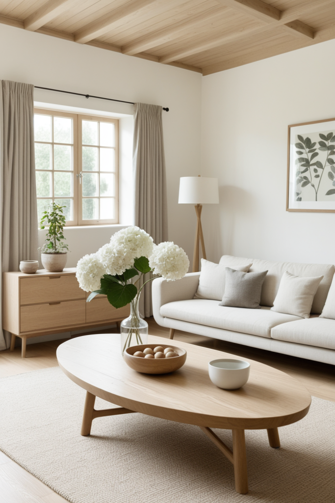 Hydrangea Stems — Faux Cone White Contemporary Decor