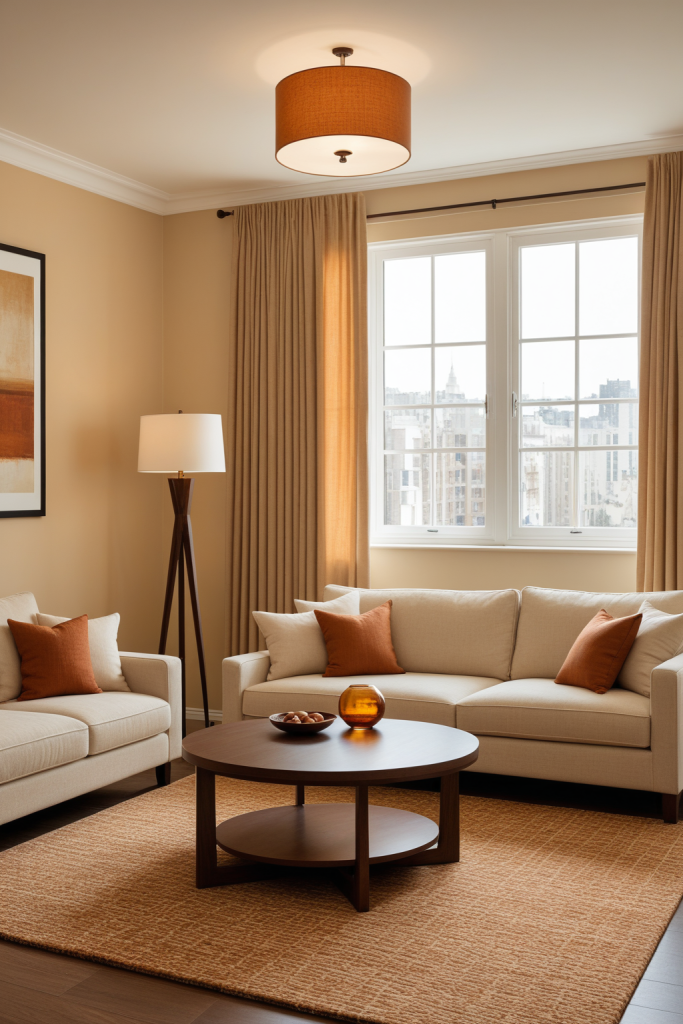 Warm Amber Living Room — Home Decor Ideas