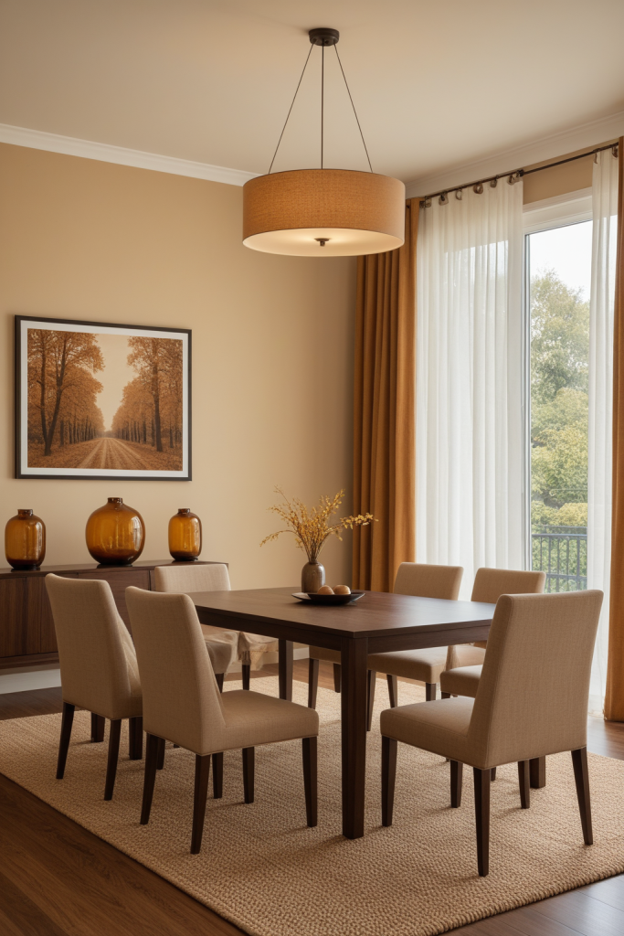Warm Amber Dining Room — Home Decor Ideas