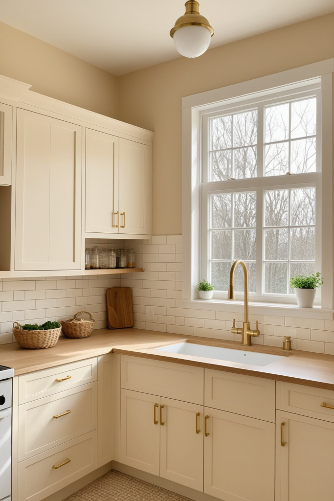 Warm Beige Kitchen Design: Small Space Ideas
