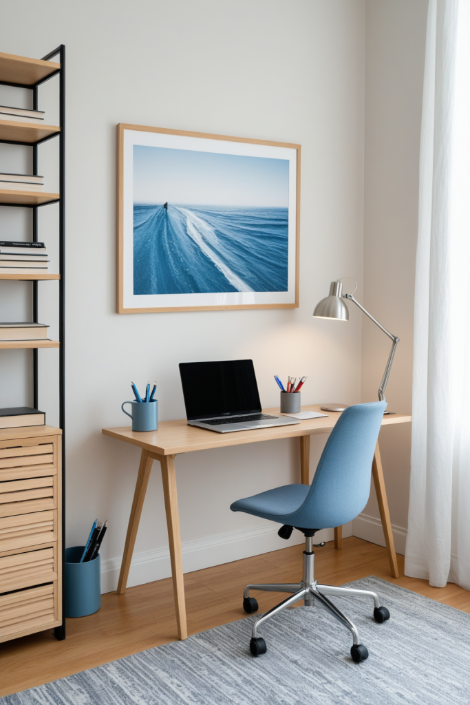 Cool Blue Workspace — Home Decor Ideas