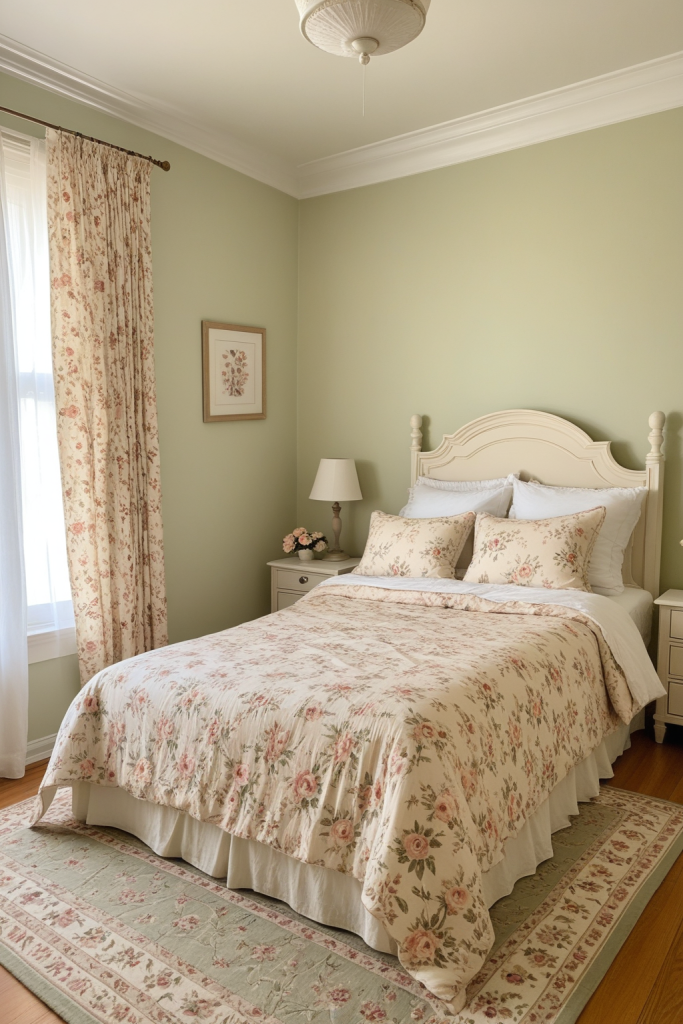 Bedroom Ideas — Floral Daydream, Soft Plum & Blush Walls