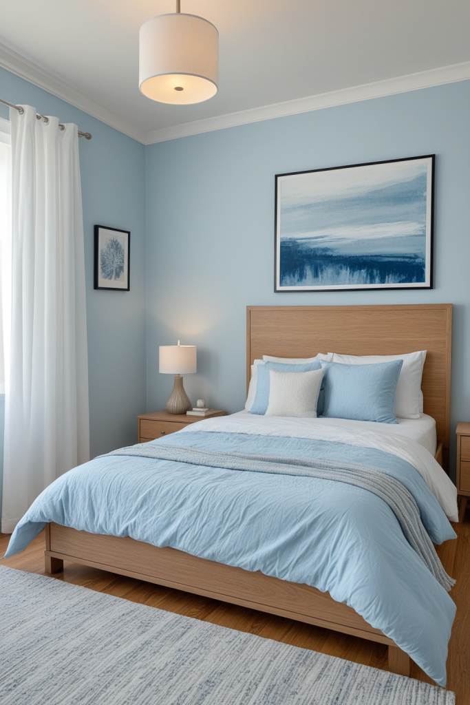 Cool Blue Bedroom Ideas — Cool Blue White Cozy