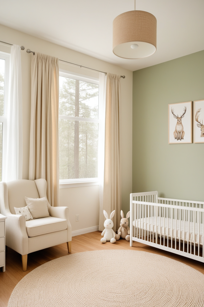 Nursery Ideas — Forest Green Cream Whimsy