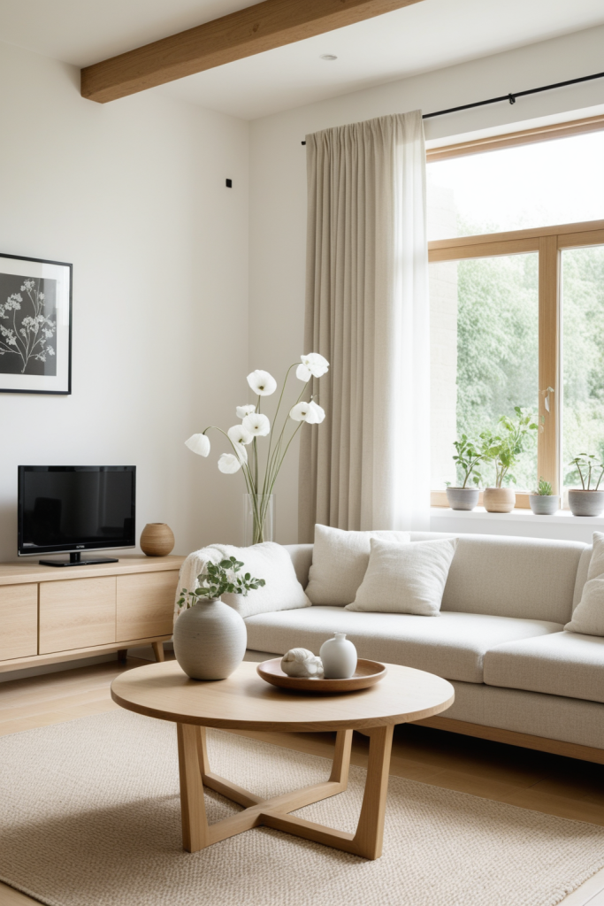 Faux Poppy Bush — White Contemporary Aesthetic Setup — interior inspiration