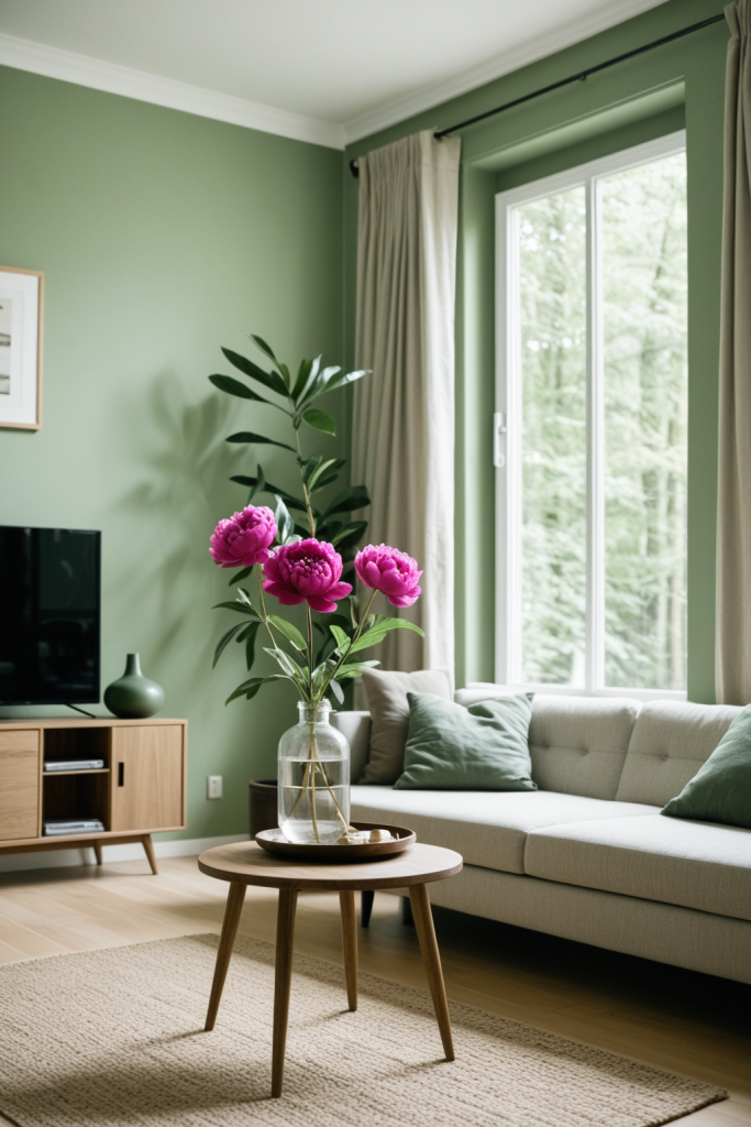 18" Faux Peony Bud Stem — Fuchsia Velvet Petals Contemporary — interior inspiration
