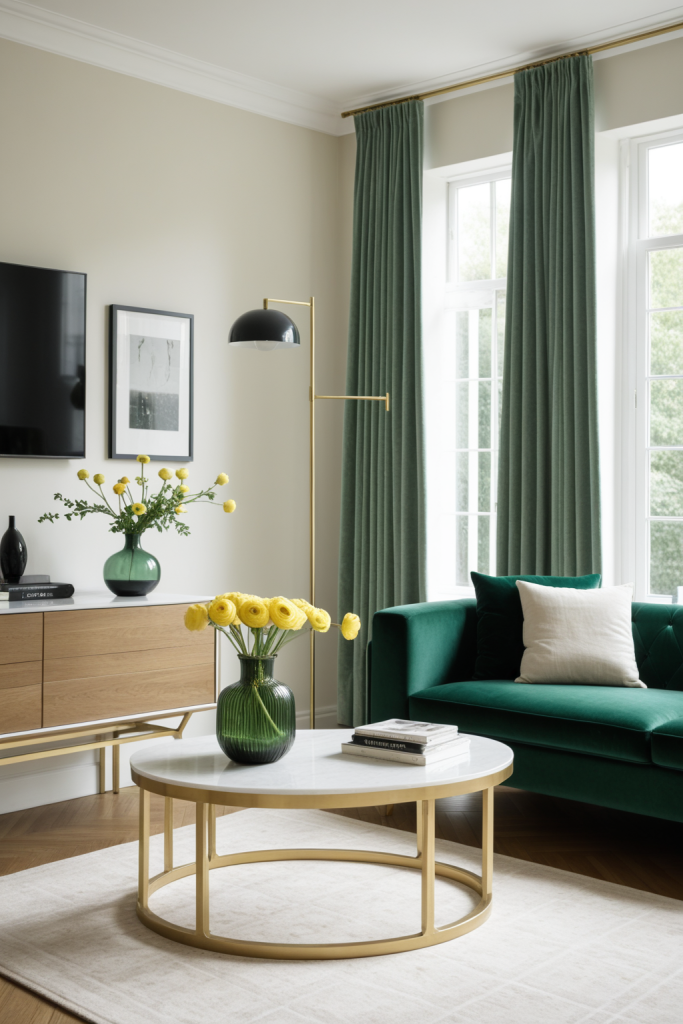 22" Faux Mini Yellow Ranunculus Stem — Velvet Petal, Warm Neutral Contemporary — interior inspiration