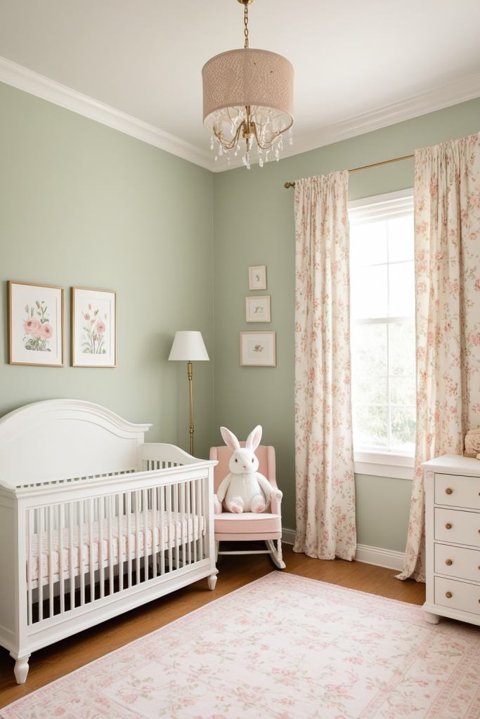 Nursery Ideas — Sage Cottage Style with Warm Ivory & Linen Texture — interior inspiration