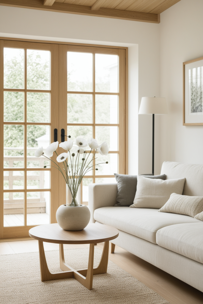 Faux Poppy Bush — White Contemporary Aesthetic Setup