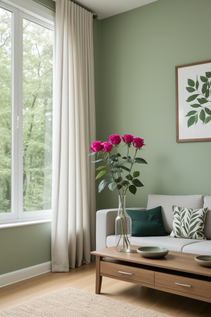 Fuchsia Cabbage Rose Stem — Faux Fabric + Warm Tones for Contemporary Spaces