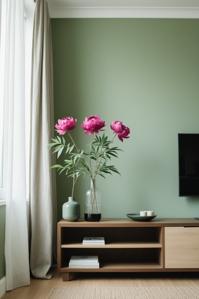 18" Faux Peony Bud Stem — Fuchsia Velvet Petals Contemporary