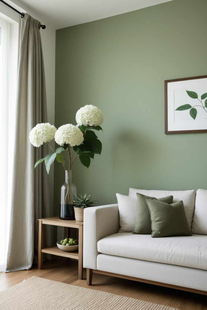 26" Faux Hydrangea Stem — White Silk Flowers Contemporary Style