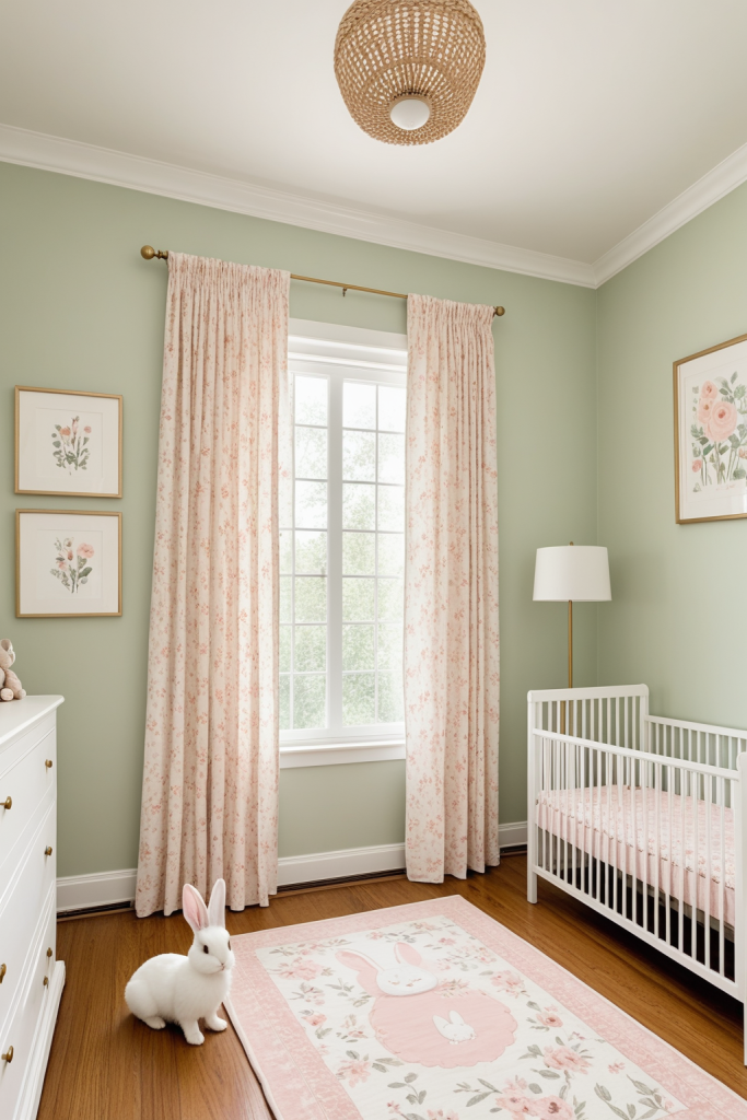 Nursery Ideas — Sage Cottage Style with Warm Ivory & Linen Texture